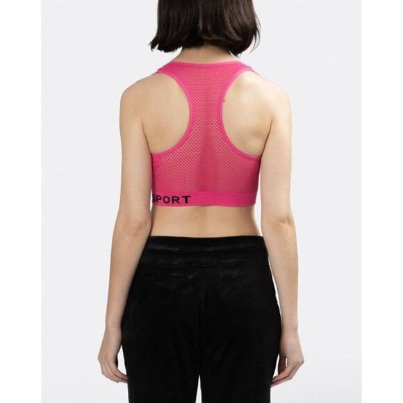 DKNY SPORT Women's Sports Bra XS Hot Pink Mesh-Back Medium-Impact NWT - Picture 2 of 10